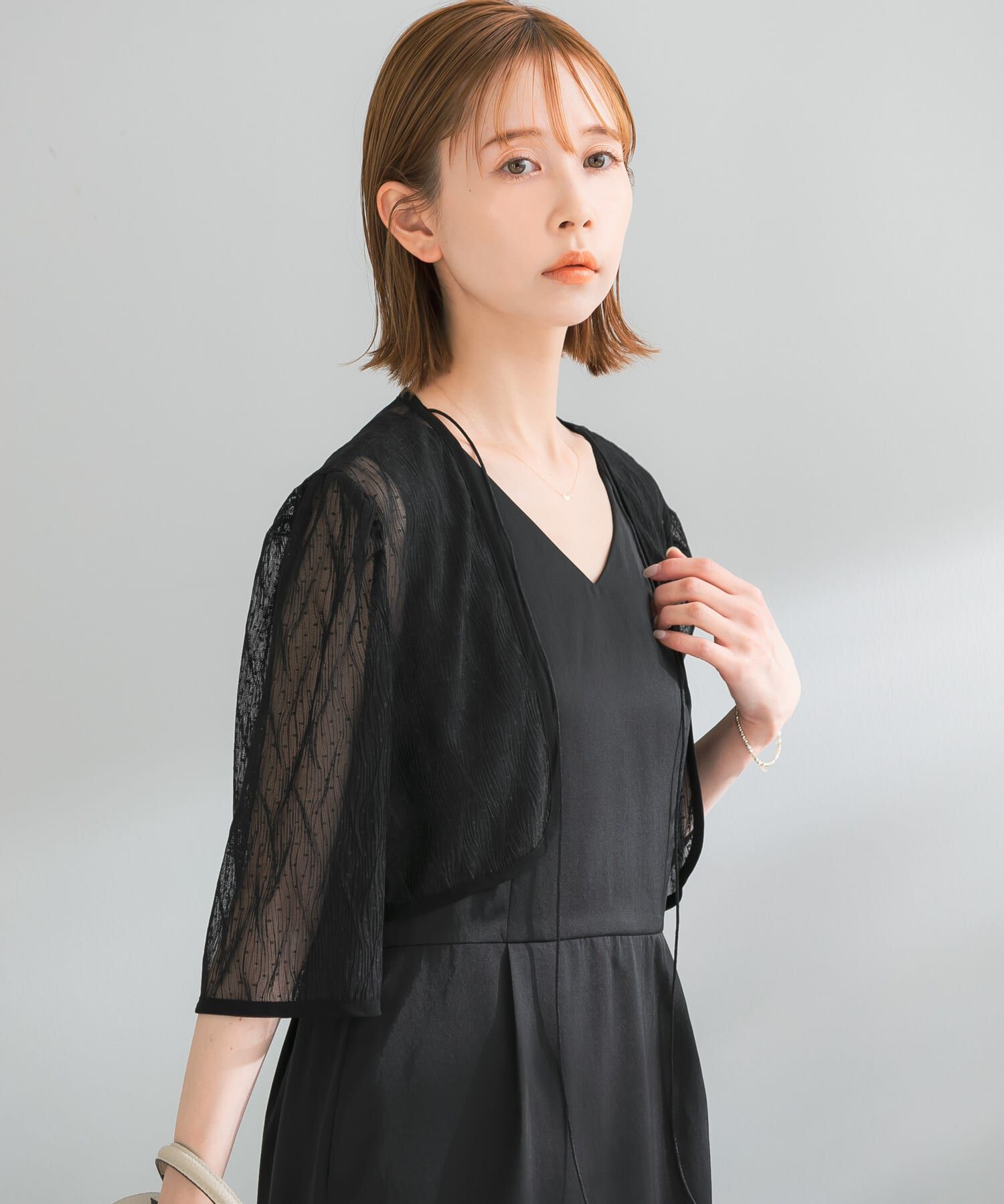 URBAN RESEARCH ROSSO「kaene　ボレロレイヤードドレス」|ワンピース|ブラック