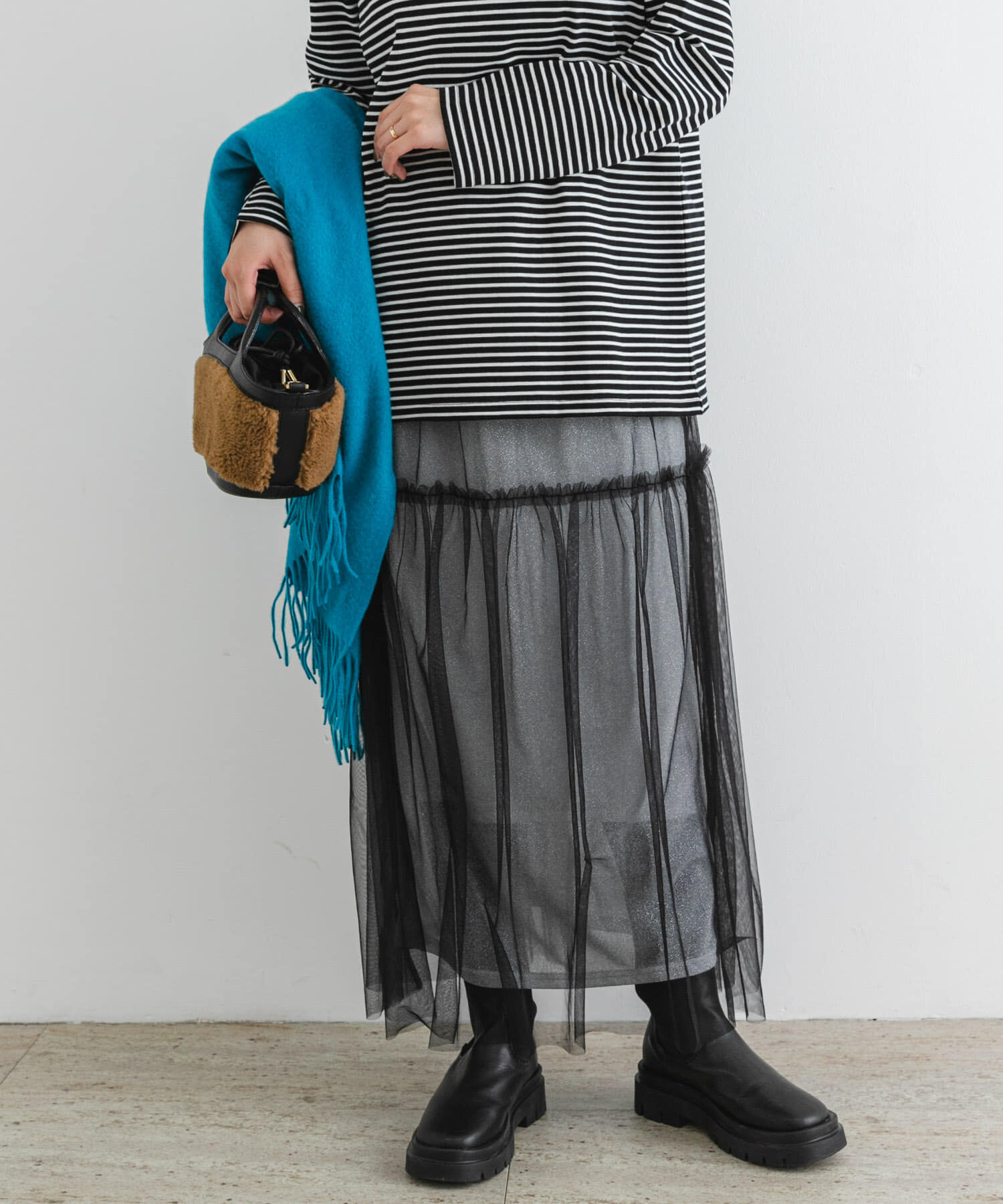 URBAN RESEARCH ROSSO「F by ROSSO　ラメチュールティアードスカート」|スカート|