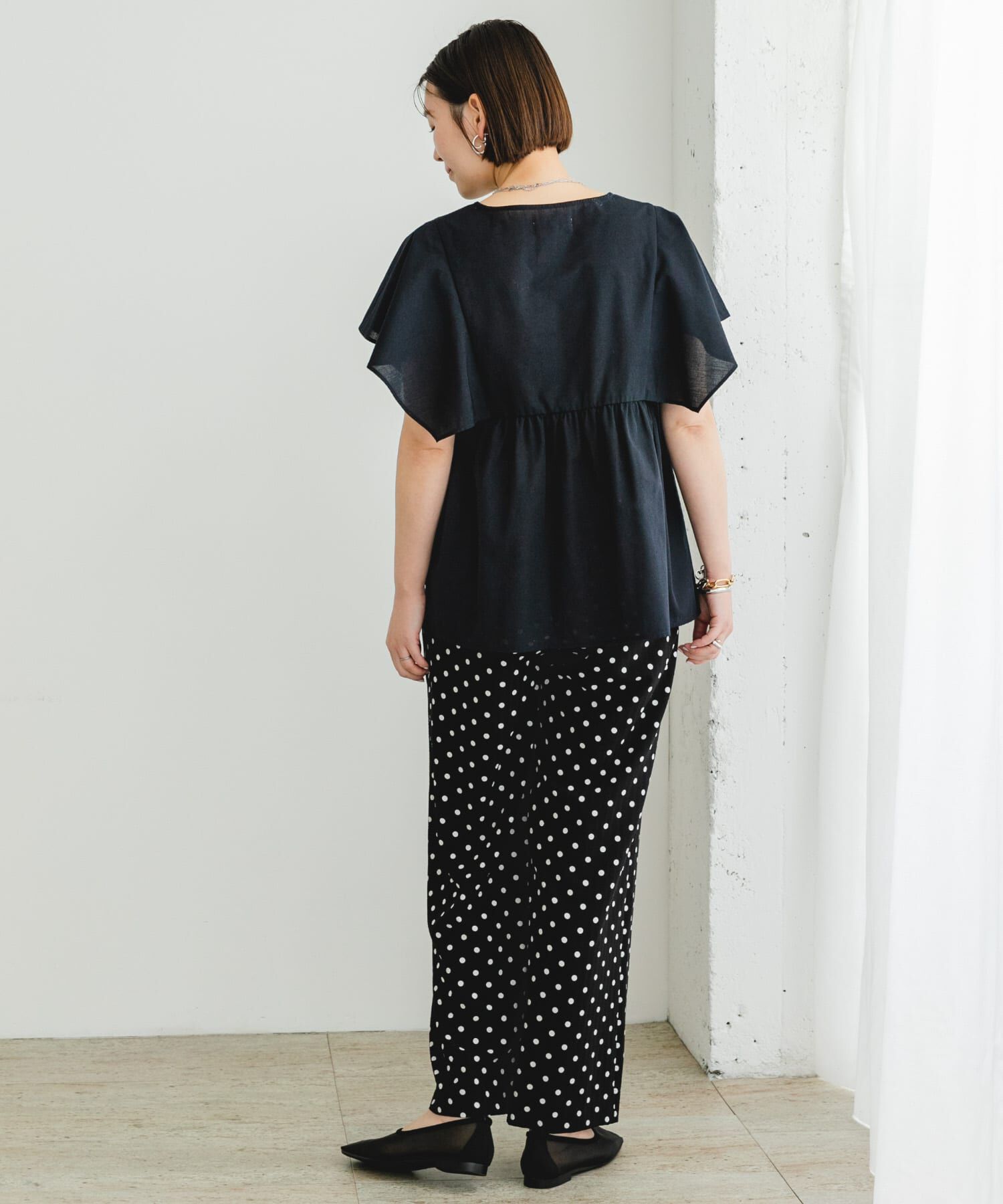 URBAN RESEARCH ROSSO「『UR TECH』F by ROSSO　スクエアスリーブブラウス」|シャツ・ブラウス|