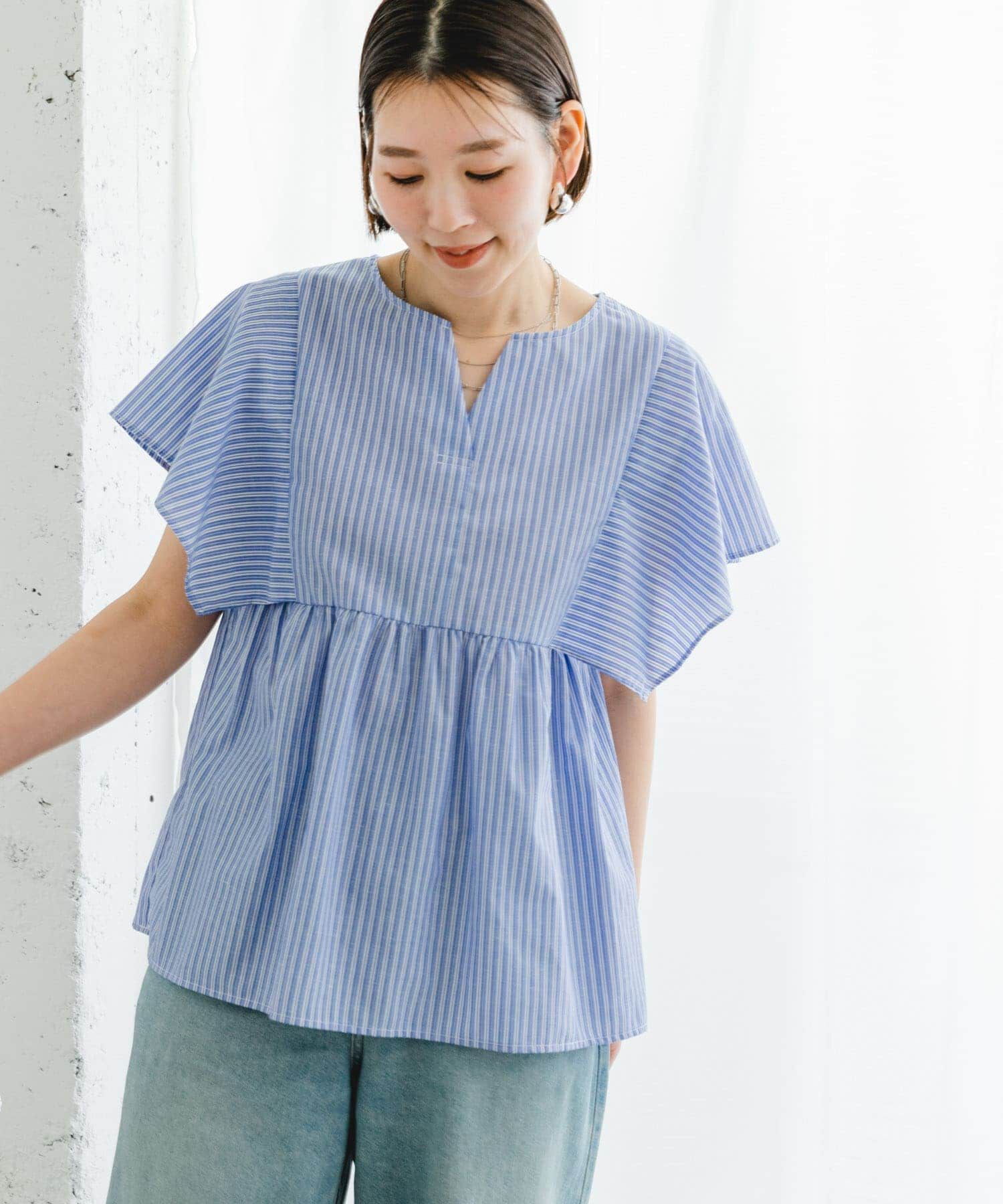 URBAN RESEARCH ROSSO「『UR TECH』F by ROSSO　スクエアスリーブブラウス」|シャツ・ブラウス|