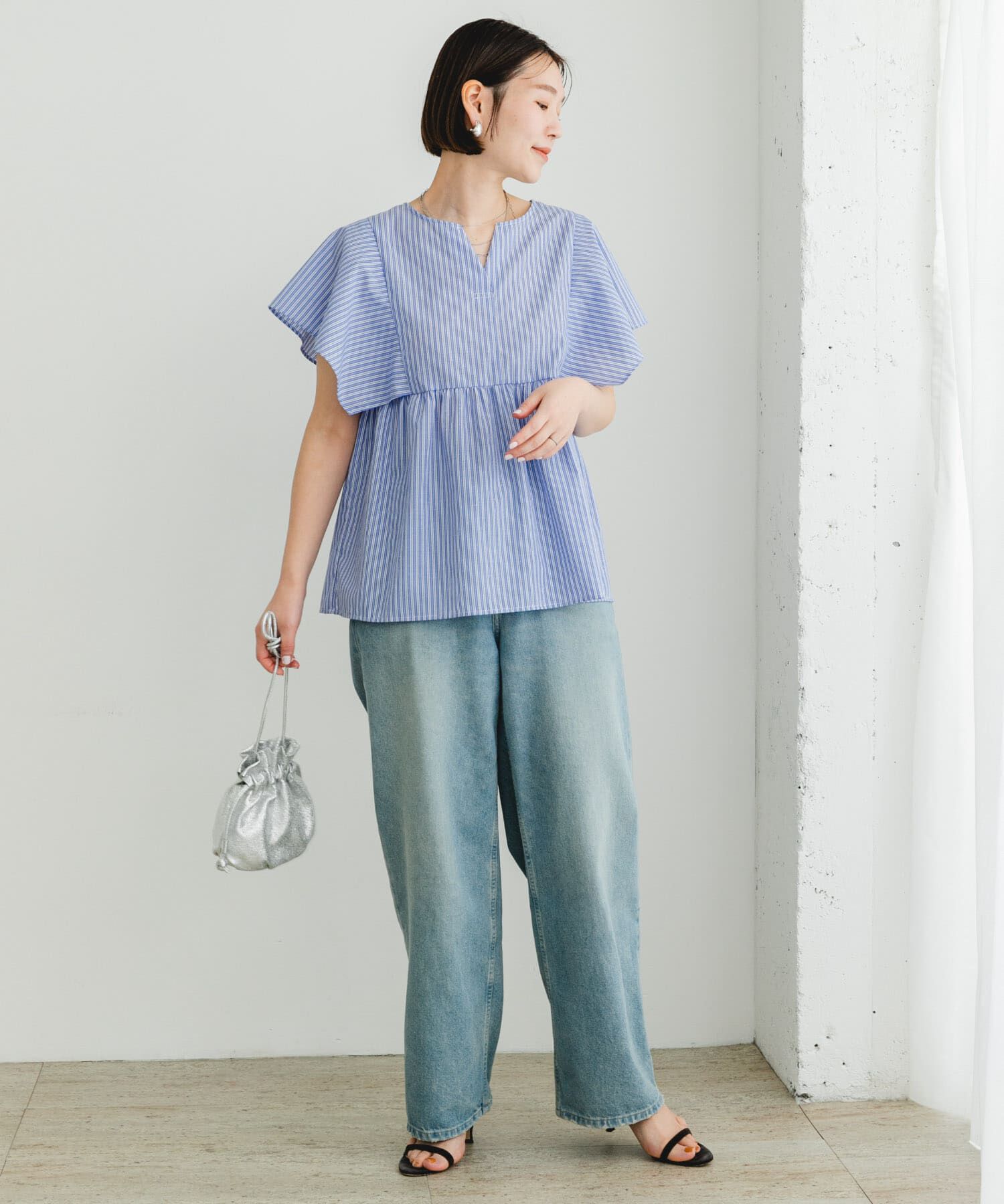 URBAN RESEARCH ROSSO「『UR TECH』F by ROSSO　スクエアスリーブブラウス」|シャツ・ブラウス|