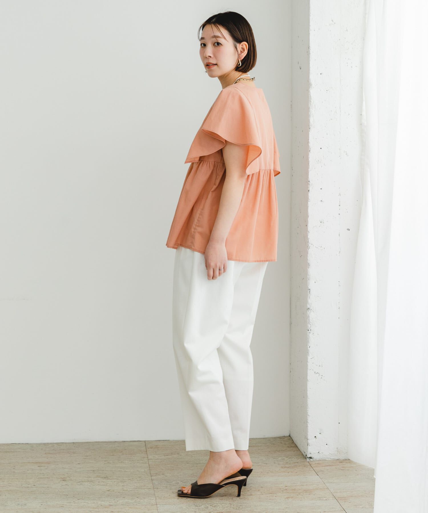 URBAN RESEARCH ROSSO「『UR TECH』F by ROSSO　スクエアスリーブブラウス」|シャツ・ブラウス|