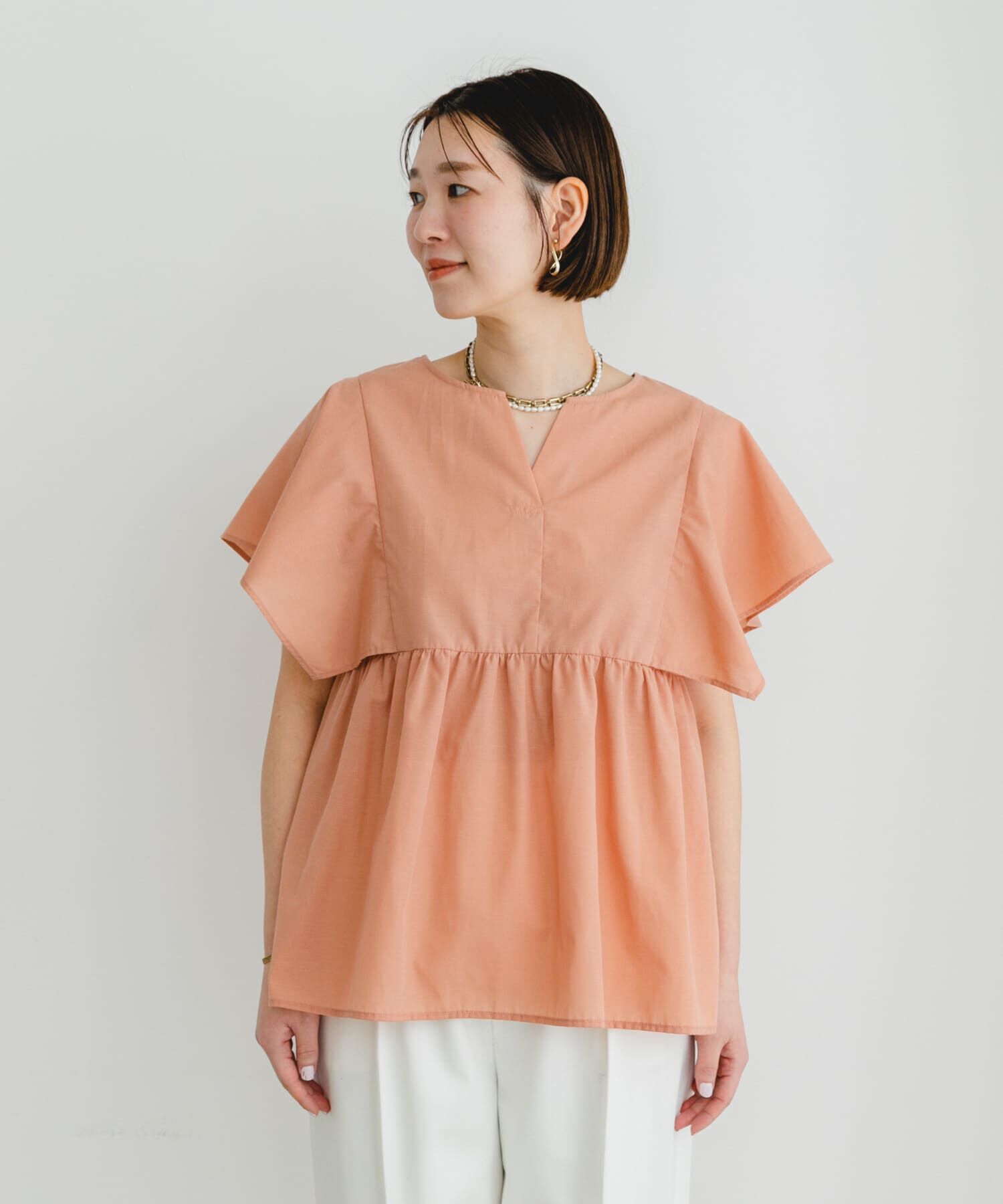 URBAN RESEARCH ROSSO「『UR TECH』F by ROSSO　スクエアスリーブブラウス」|シャツ・ブラウス|