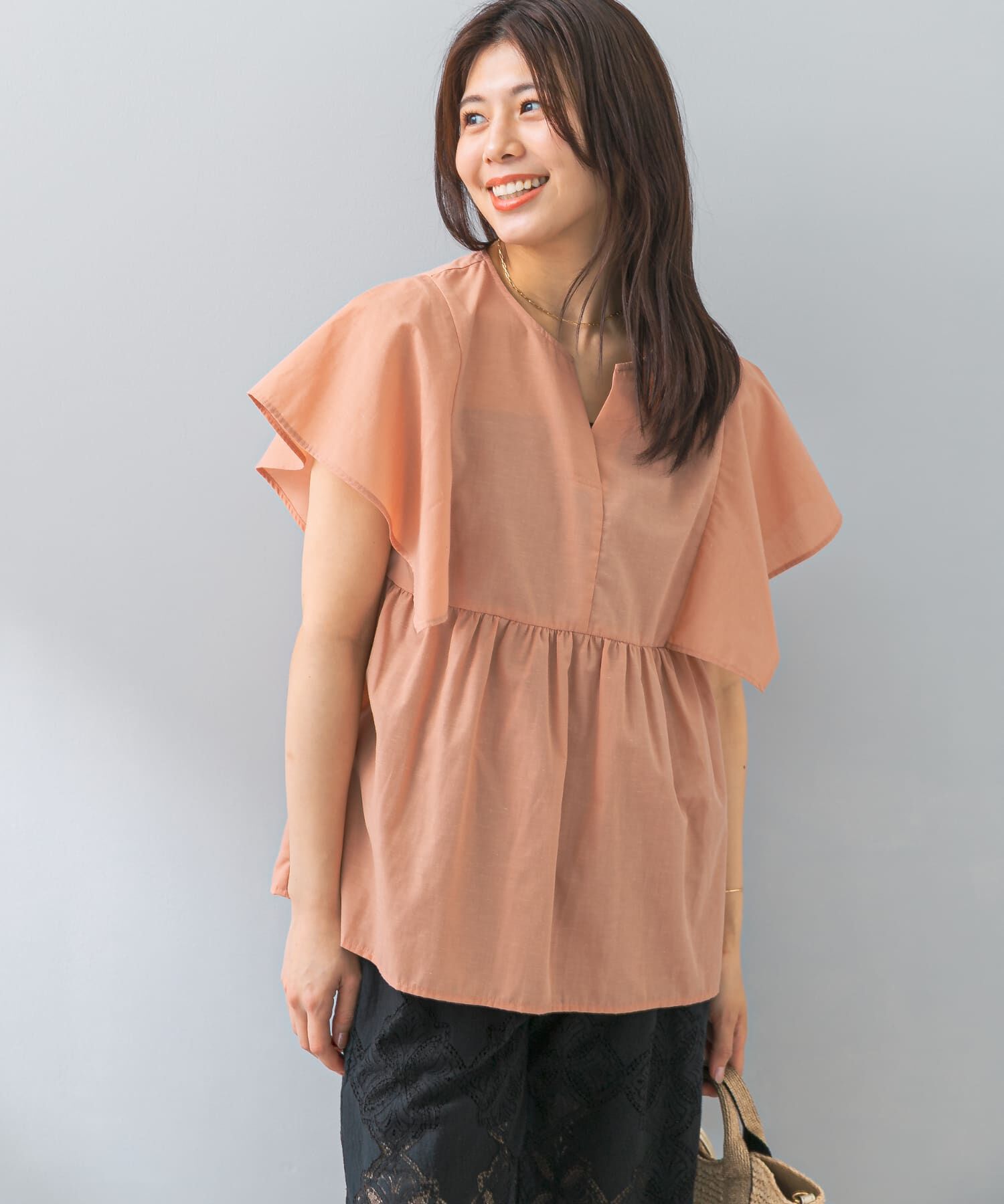 URBAN RESEARCH ROSSO「『UR TECH』F by ROSSO　スクエアスリーブブラウス」|シャツ・ブラウス|