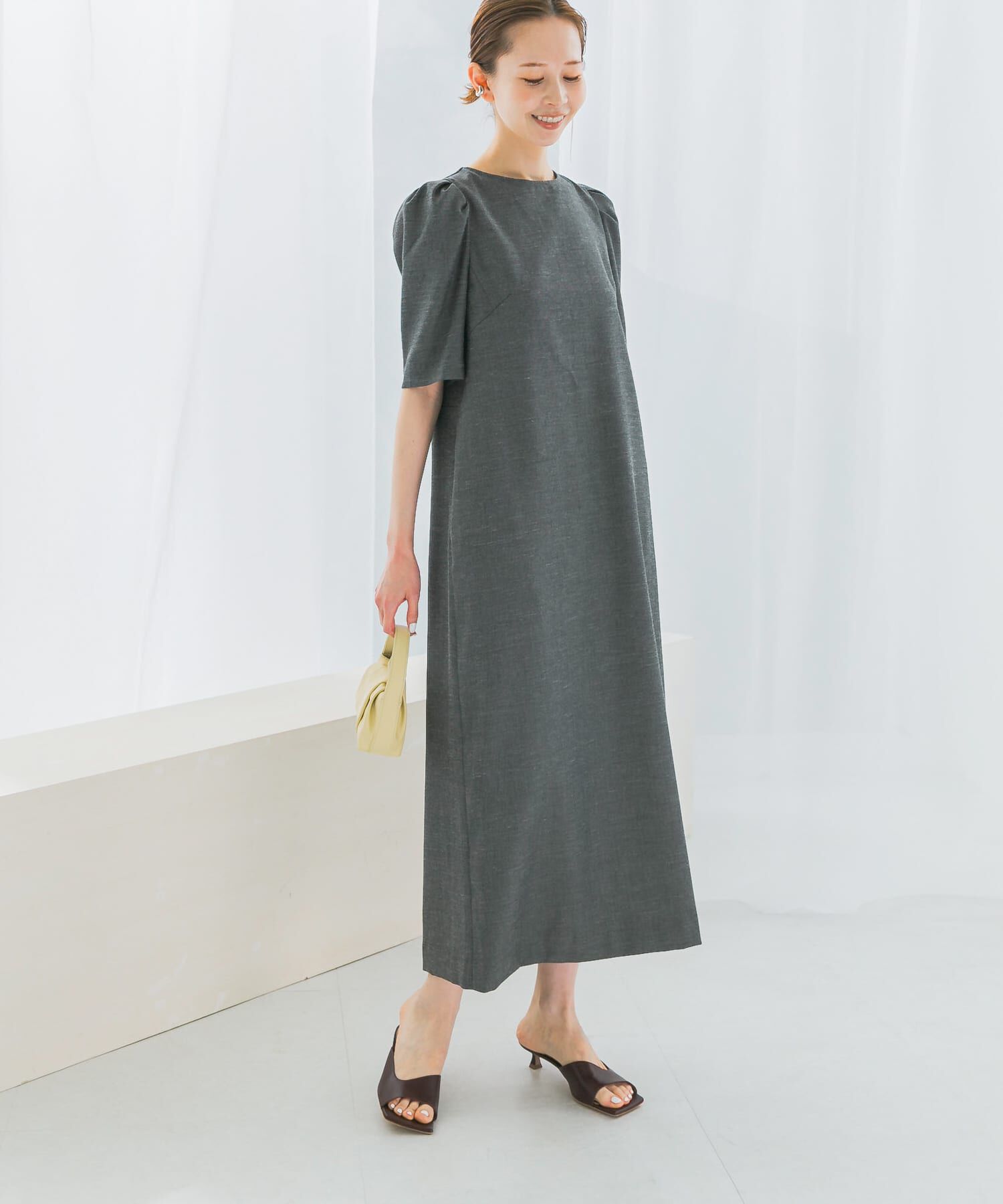 URBAN RESEARCH ROSSO「バックオープンベルトデザインワンピース」|ワンピース|ネイビー