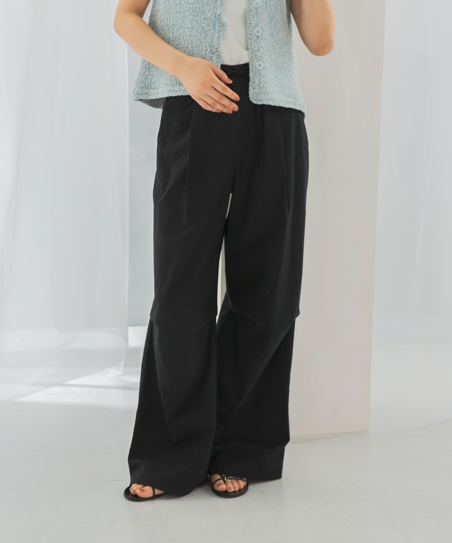 URBAN RESEARCH ROSSO「le　COTTON PARACHUTE PANTS」|その他|ブラック