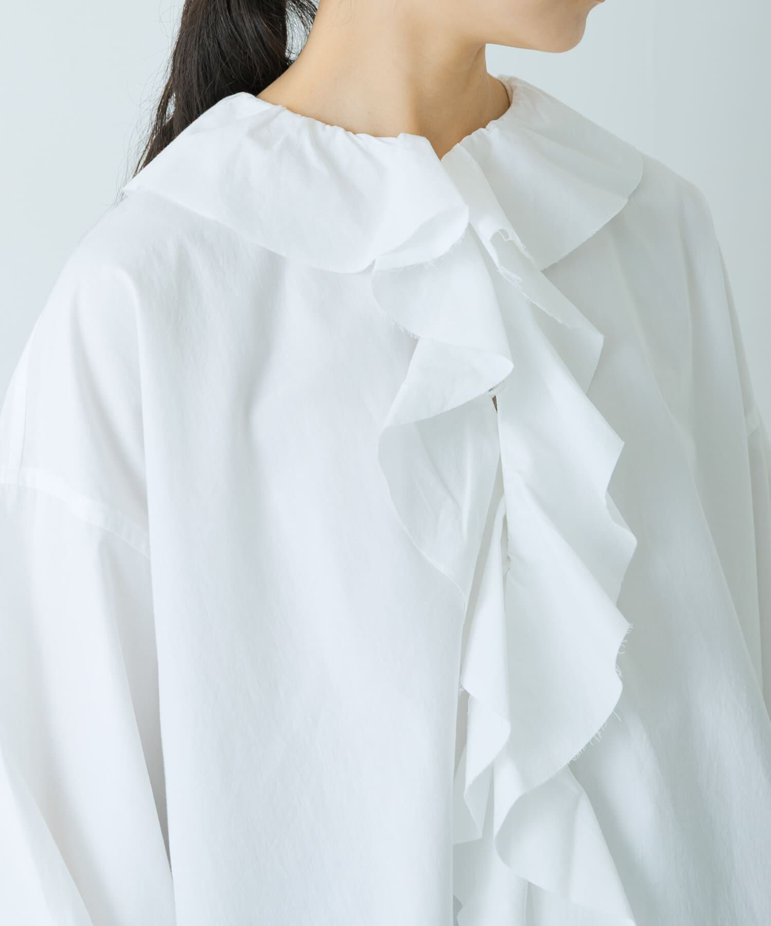 かぐれ「コットンフリルカラーシャツ」|シャツ・ブラウス|