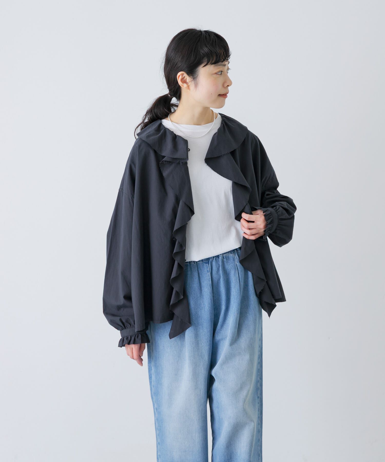 かぐれ「コットンフリルカラーシャツ」|シャツ・ブラウス|