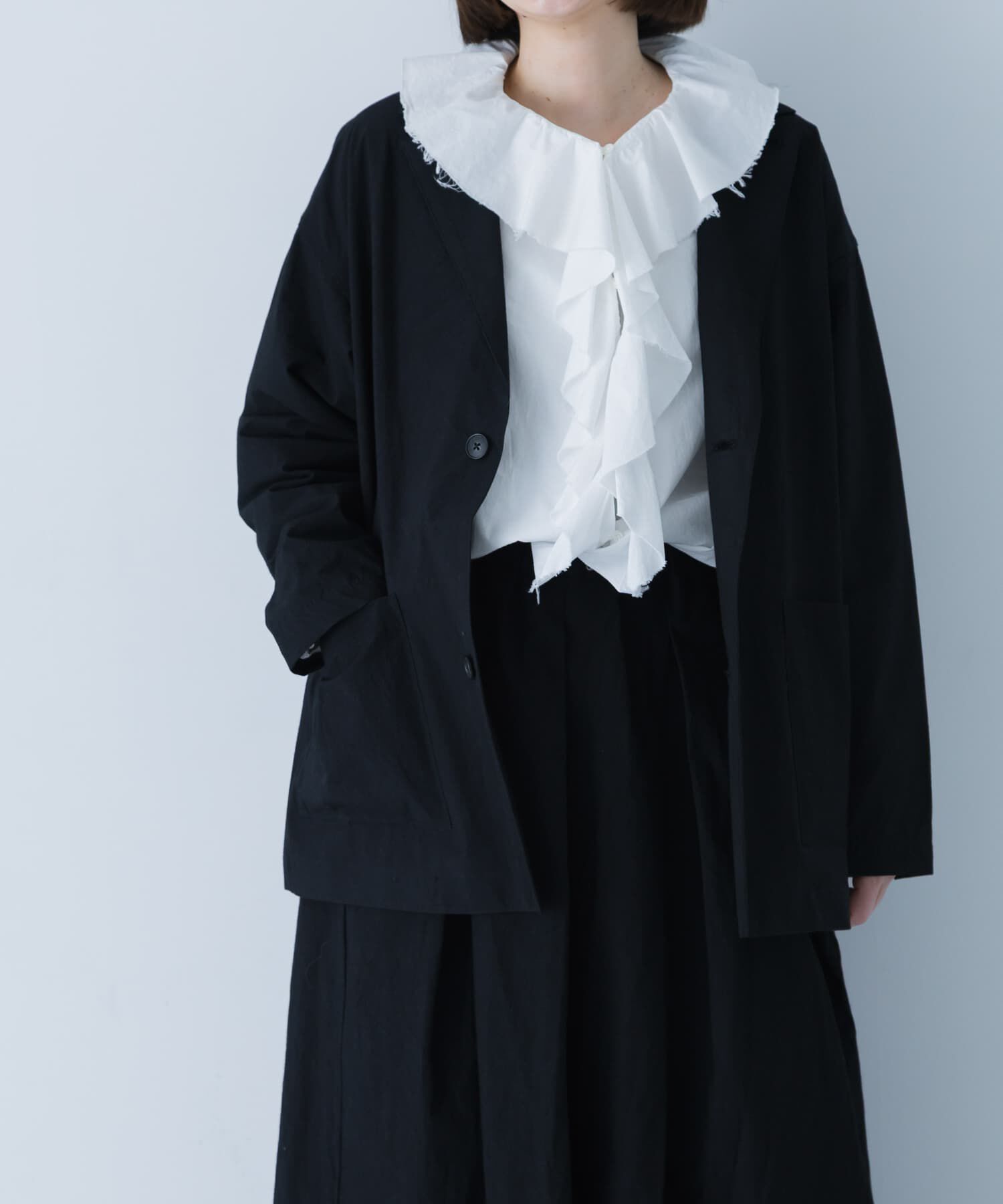 かぐれ「コットンフリルカラーシャツ」|シャツ・ブラウス|