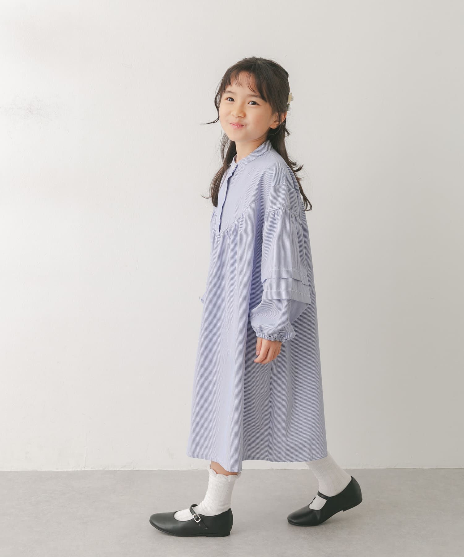 URBAN RESEARCH DOORS「切替ギャザーワンピース(KIDS)」|ワンピース|ストライプ