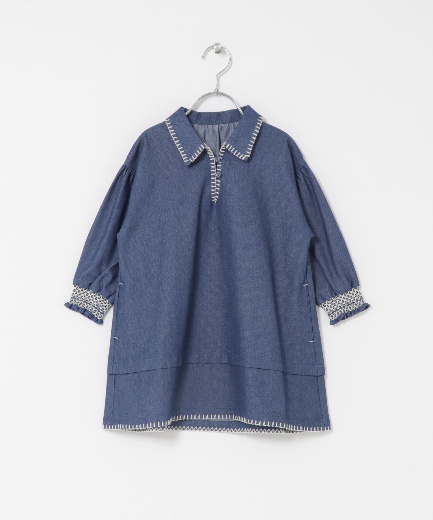 URBAN RESEARCH DOORS「『150サイズあり』デニム刺繍ワンピース(KIDS)」|ワンピース|