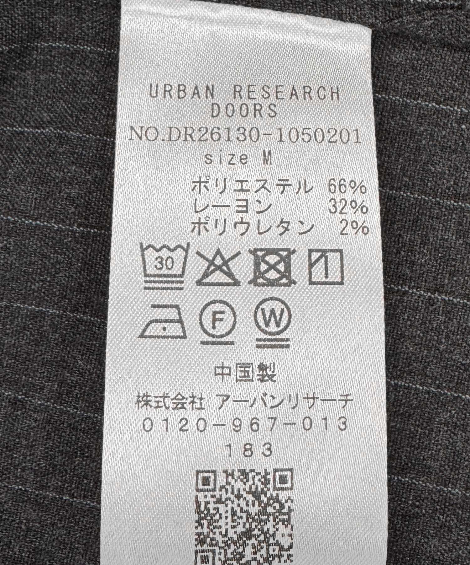 URBAN RESEARCH DOORS「ウールライクシャツジャケット」|ノーカラーコート|