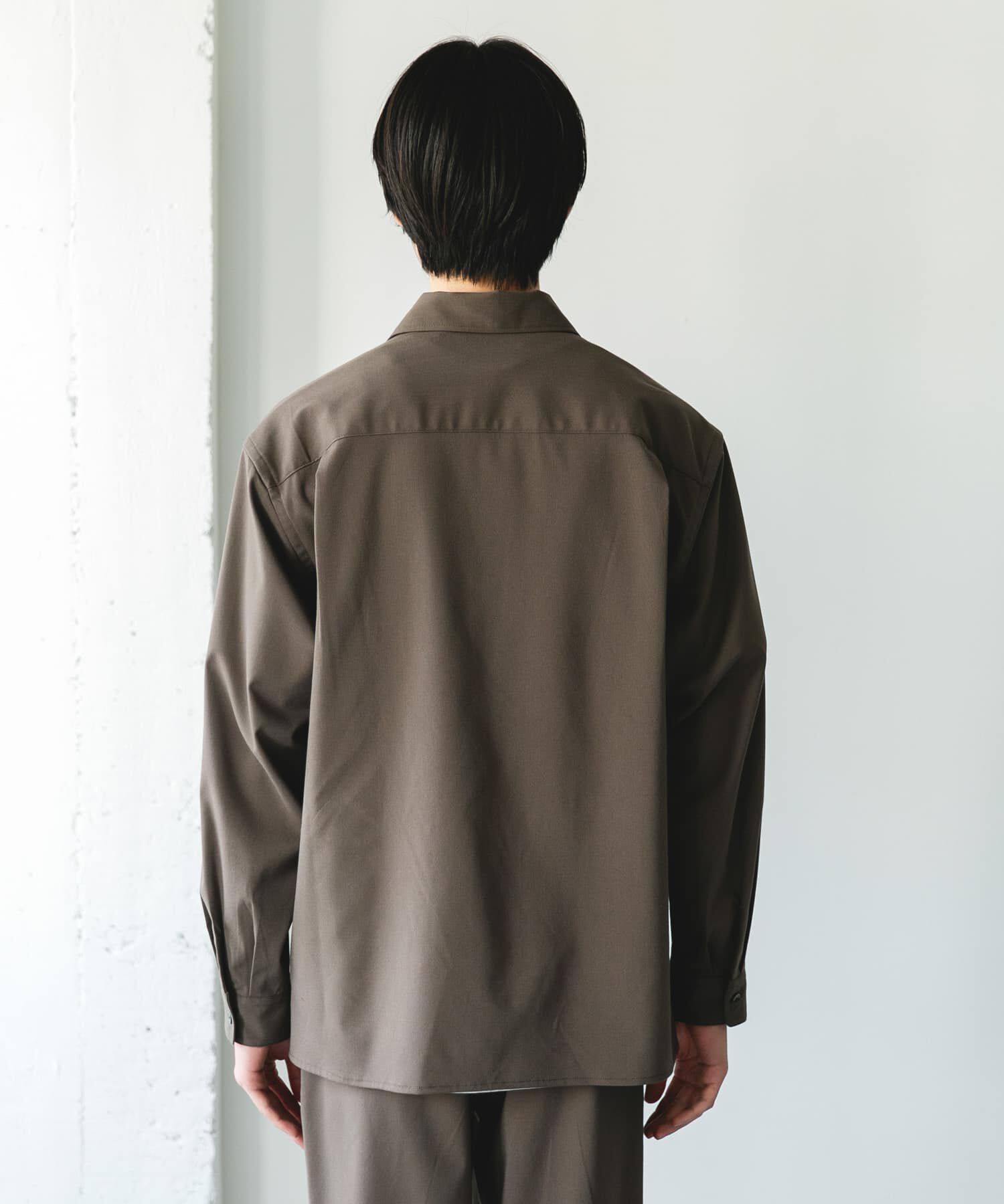 URBAN RESEARCH DOORS「ウールライクシャツジャケット」|ノーカラーコート|