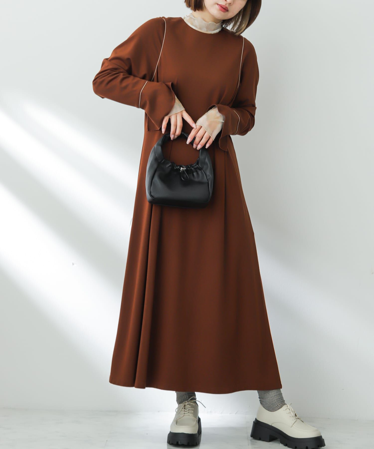 SENSE OF PLACE by URBAN RESEARCH「ウエストタックカットワンピース」|ワンピース|ブラウン