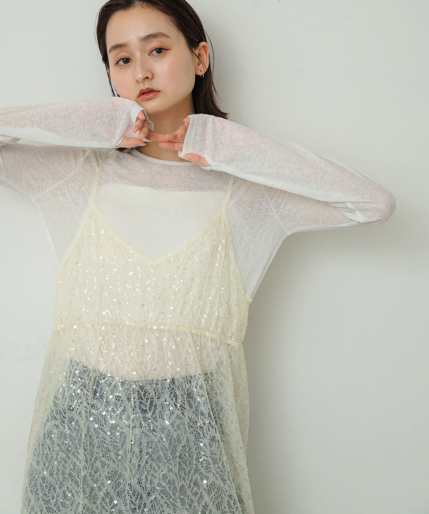 SENSE OF PLACE by URBAN RESEARCH「スパンコールキャミワンピース」|ワンピース|