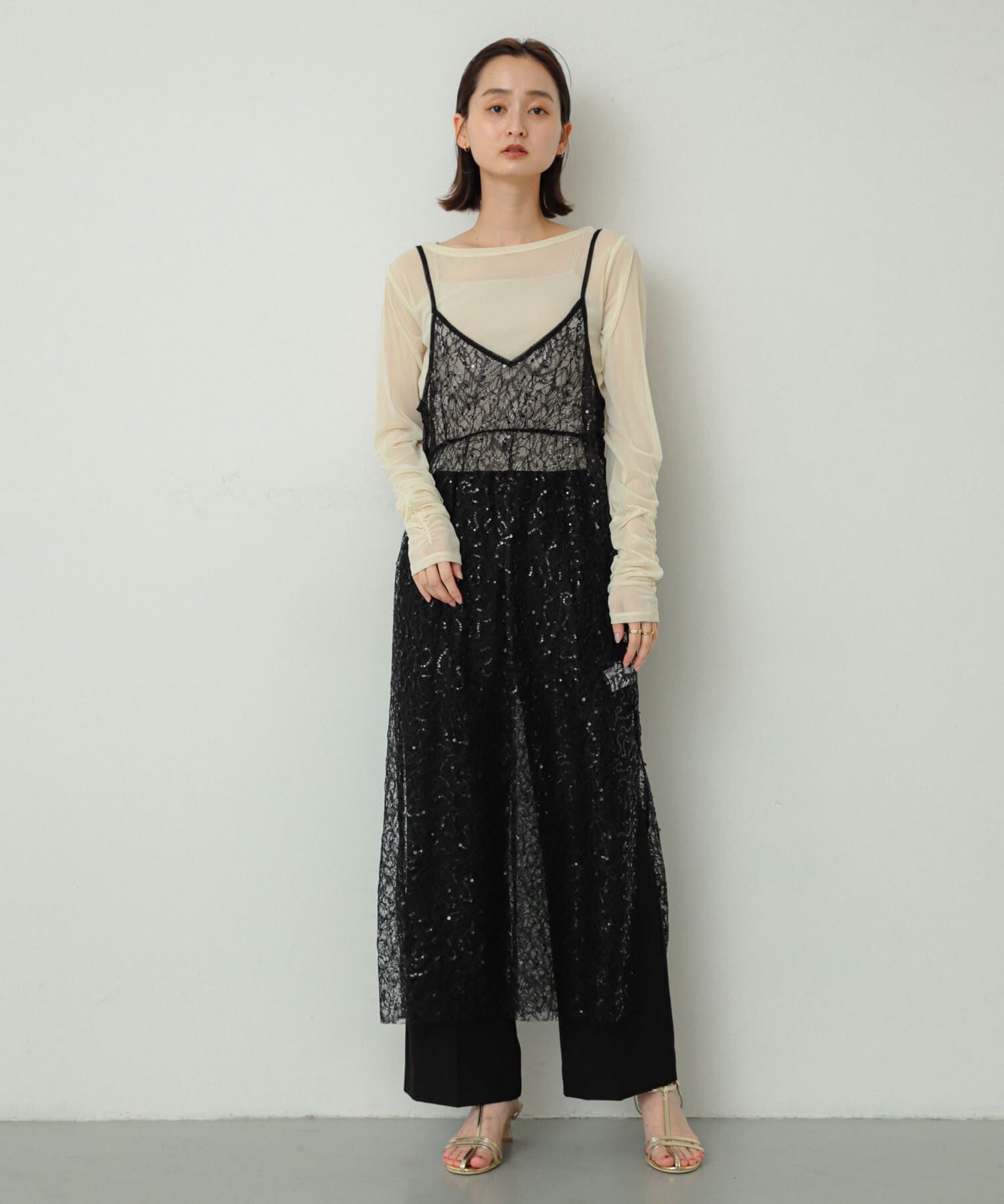 SENSE OF PLACE by URBAN RESEARCH「スパンコールキャミワンピース」|ワンピース|