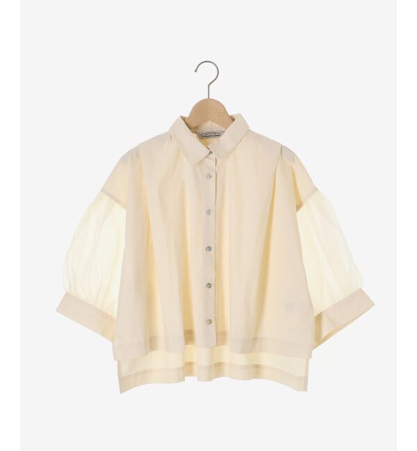 le.coeur blanc「《手洗い可能》TORRAZZO DONNAオーガンジースリーブシャツ」|シャツ・ブラウス|