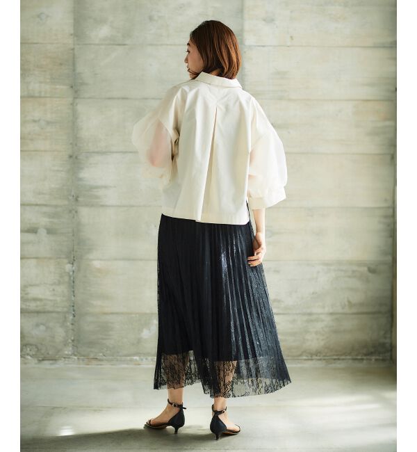 le.coeur blanc「《手洗い可能》TORRAZZO DONNAオーガンジースリーブシャツ」|シャツ・ブラウス|