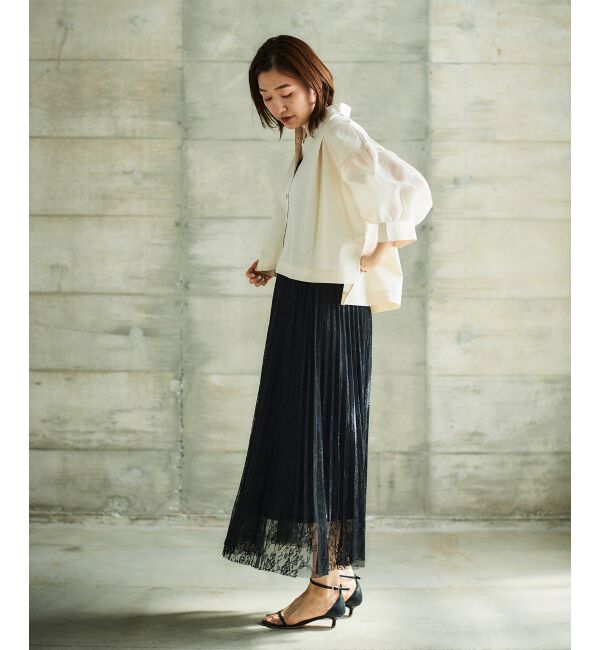 le.coeur blanc「《手洗い可能》TORRAZZO DONNAオーガンジースリーブシャツ」|シャツ・ブラウス|