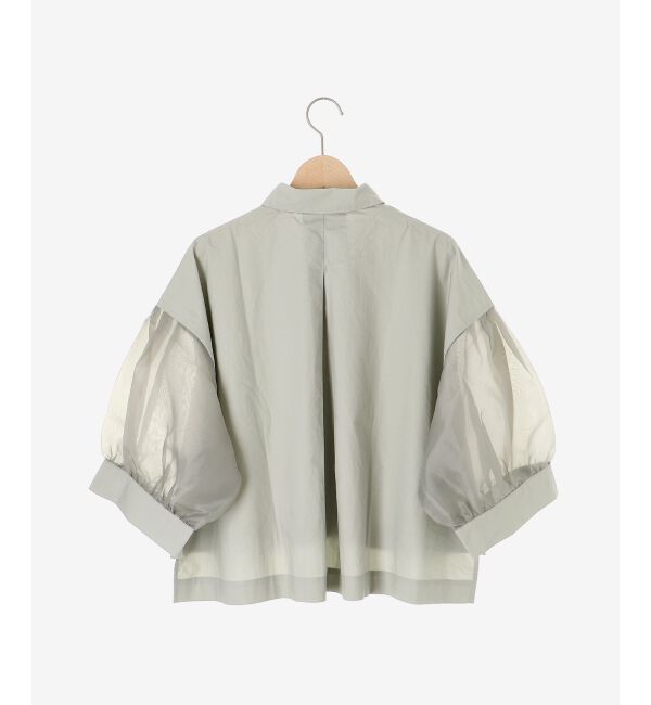 le.coeur blanc「《手洗い可能》TORRAZZO DONNAオーガンジースリーブシャツ」|シャツ・ブラウス|