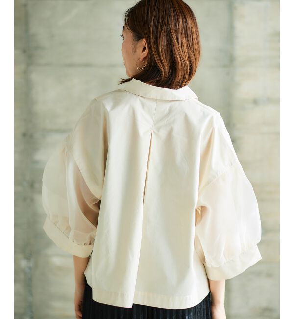 le.coeur blanc「《手洗い可能》TORRAZZO DONNAオーガンジースリーブシャツ」|シャツ・ブラウス|