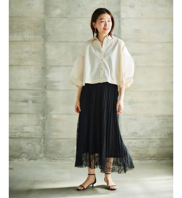 le.coeur blanc「《手洗い可能》TORRAZZO DONNAオーガンジースリーブシャツ」|シャツ・ブラウス|