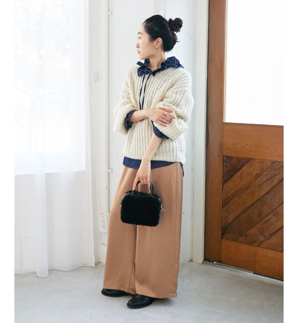  「《手洗い可能》メローウエストサテンイージーパンツ」|その他|