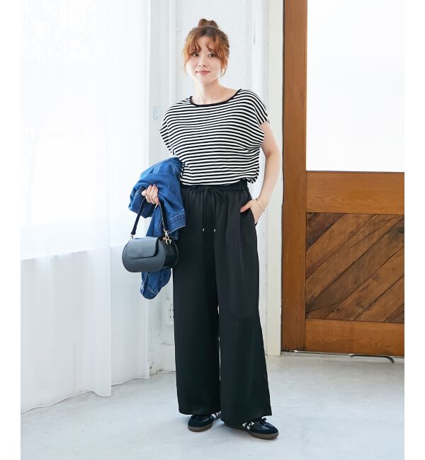  「《手洗い可能》メローウエストサテンイージーパンツ」|その他|