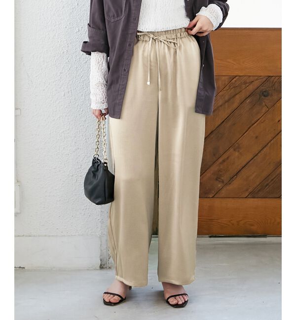  「《手洗い可能》メローウエストサテンイージーパンツ」|その他|