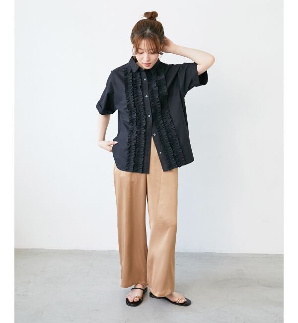  「《手洗い可能》メローウエストサテンイージーパンツ」|その他|