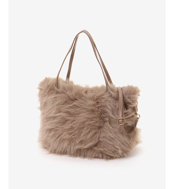  「《ランキング1位》フェイクファー2WAYバッグ」|ハンドバッグ|