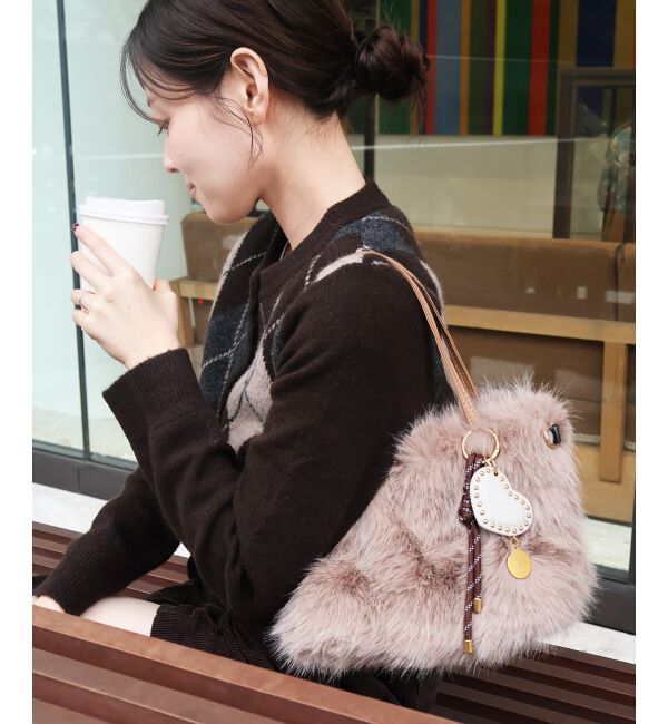  「《ランキング1位》フェイクファー2WAYバッグ」|ハンドバッグ|