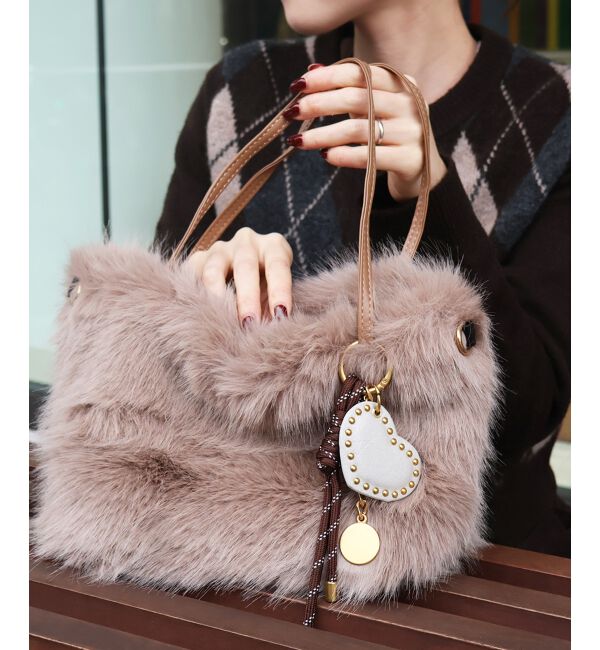  「《ランキング1位》フェイクファー2WAYバッグ」|ハンドバッグ|