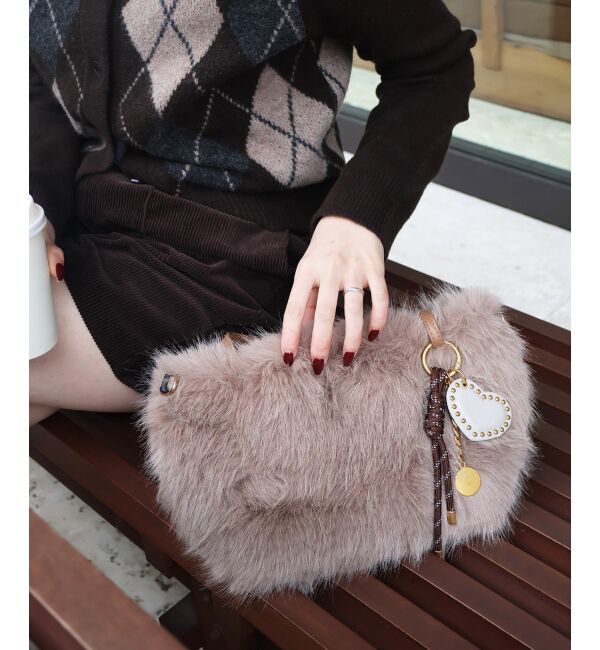  「《ランキング1位》フェイクファー2WAYバッグ」|ハンドバッグ|