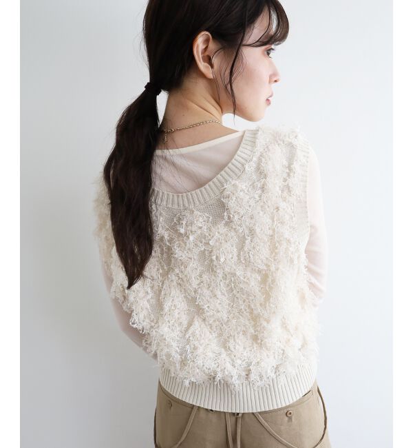  「《WEB・一部店舗限定》ALリボンヤーンベスト」|ベスト・ジレ|