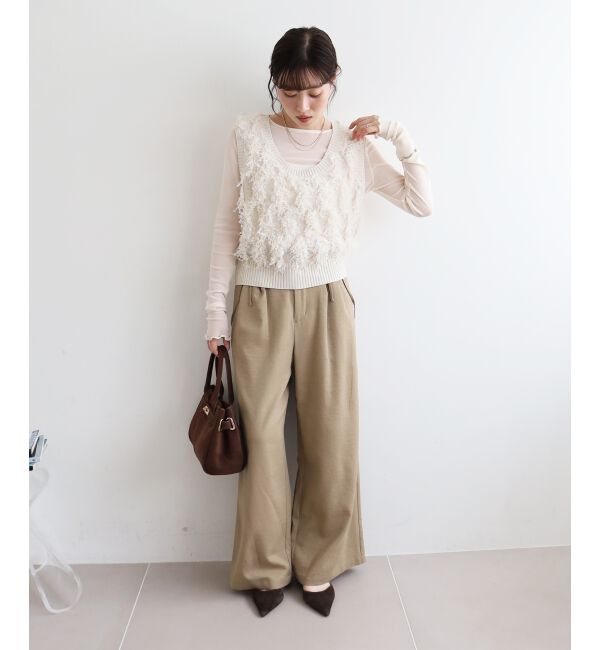  「《WEB・一部店舗限定》ALリボンヤーンベスト」|ベスト・ジレ|