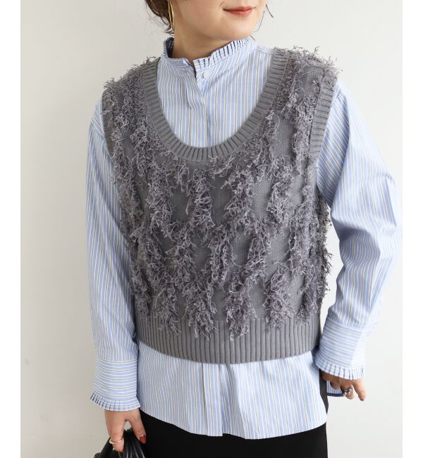  「《WEB・一部店舗限定》ALリボンヤーンベスト」|ベスト・ジレ|グレー