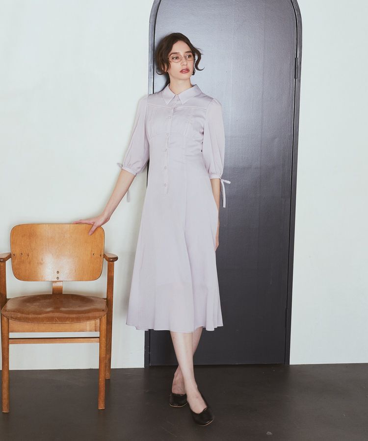 Maison de FLEUR Petite Robe「はしごレースシャツワンピース」|ワンピース|ラベンダー