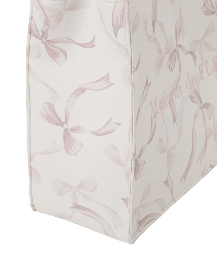 Maison de FLEUR「リボン柄ギャザーハンドルスクエアトート」|トートバッグ|