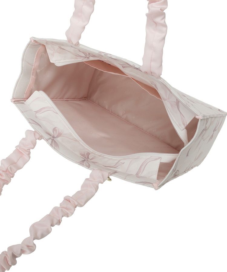 Maison de FLEUR「リボン柄ギャザーハンドルスクエアトート」|トートバッグ|