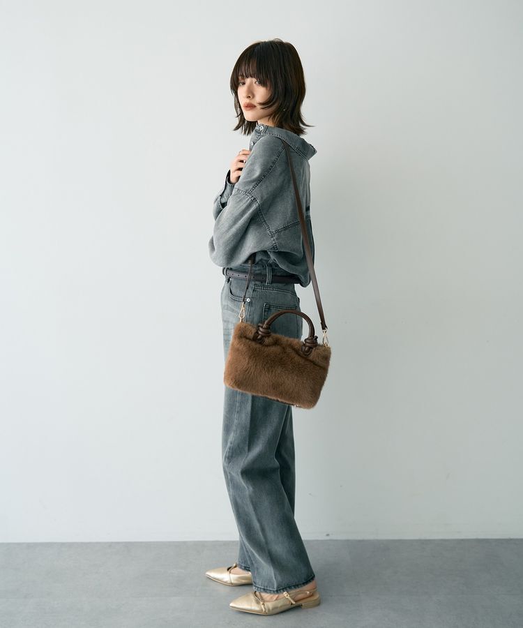 YECCA VECCA「【cache cache】フェイクファーバッグ」|ショルダー・メッセンジャー|