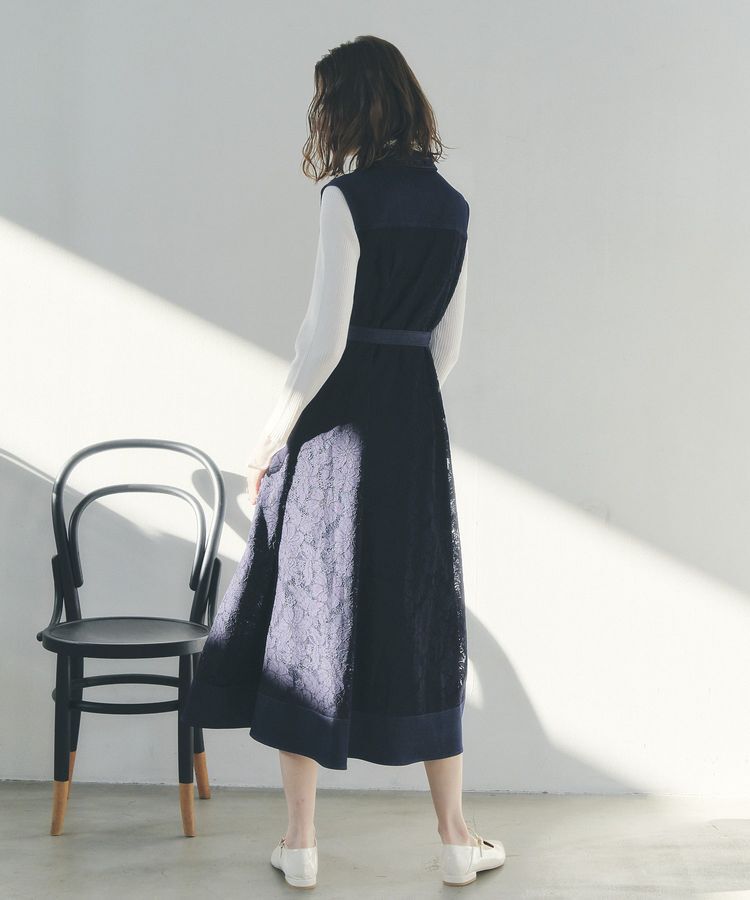 YECCA VECCA「レース切替ジレワンピース」|ワンピース|