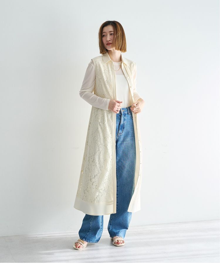 YECCA VECCA「レース切替ジレワンピース」|ワンピース|