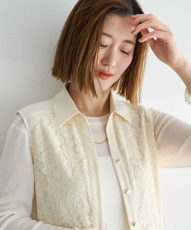 YECCA VECCA「レース切替ジレワンピース」|ワンピース|