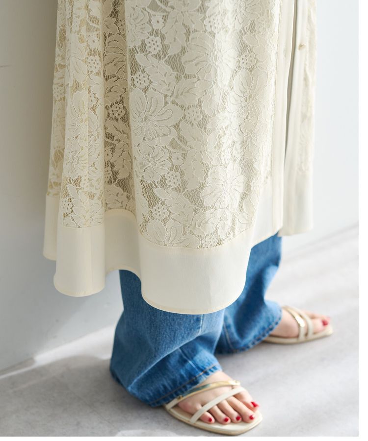 YECCA VECCA「レース切替ジレワンピース」|ワンピース|