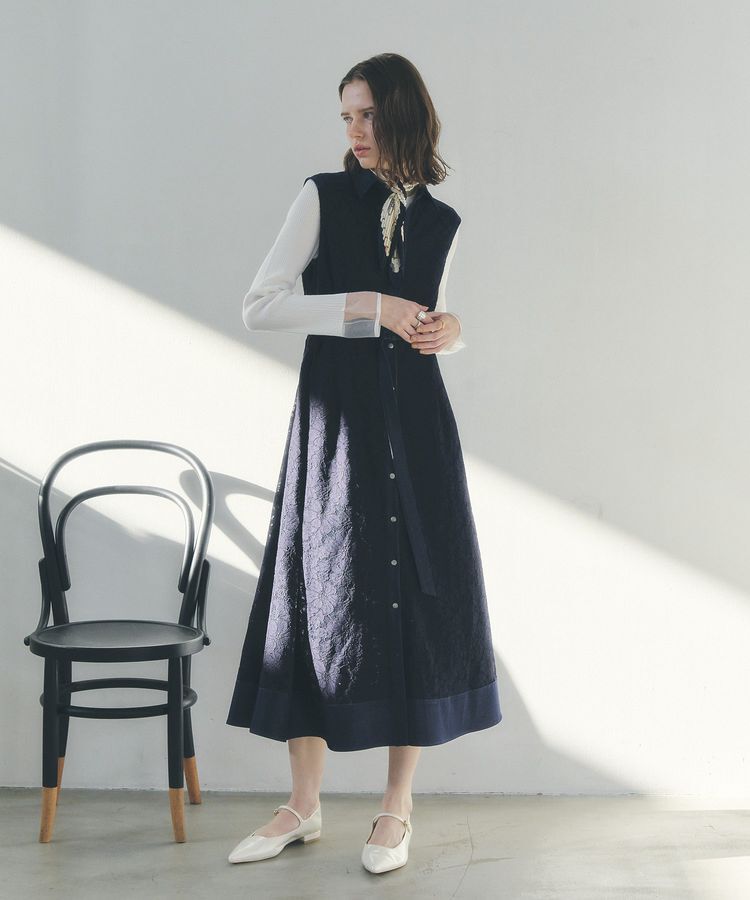 YECCA VECCA「レース切替ジレワンピース」|ワンピース|