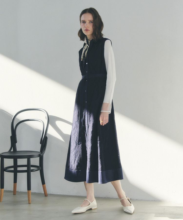 YECCA VECCA「レース切替ジレワンピース」|ワンピース|Navy
