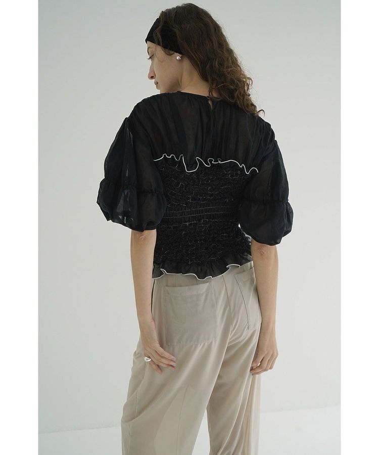 GARAGE OF GOOD CLOTHING「【CLANE】COLOR STITCHED SHIRRING TOPS」|シャツ・ブラウス|