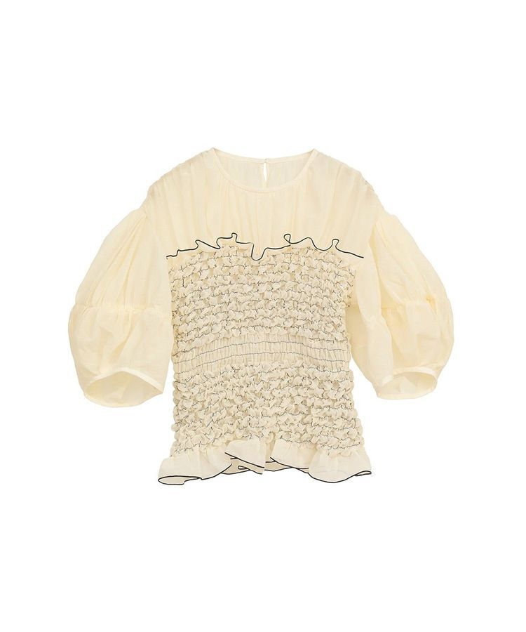 GARAGE OF GOOD CLOTHING「【CLANE】COLOR STITCHED SHIRRING TOPS」|シャツ・ブラウス|