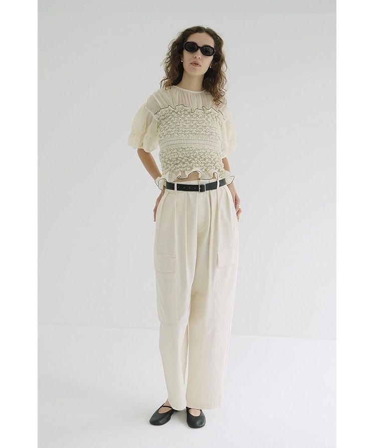 GARAGE OF GOOD CLOTHING「【CLANE】COLOR STITCHED SHIRRING TOPS」|シャツ・ブラウス|